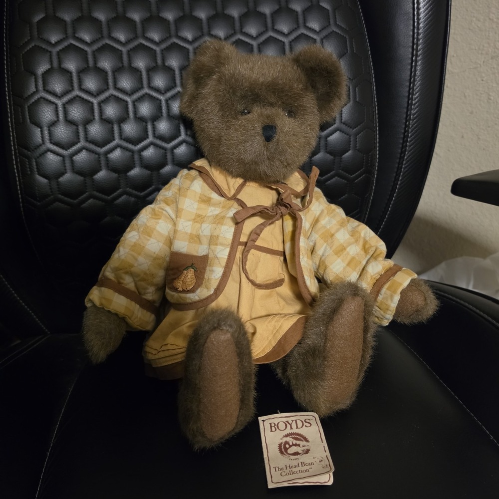 2003 Collectible Boyds Bear Head Bean Lauralee Pearsley Retired Quilted Jacket